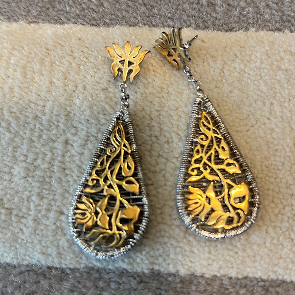 Italian sterling silver earrings beautiful construction and condition